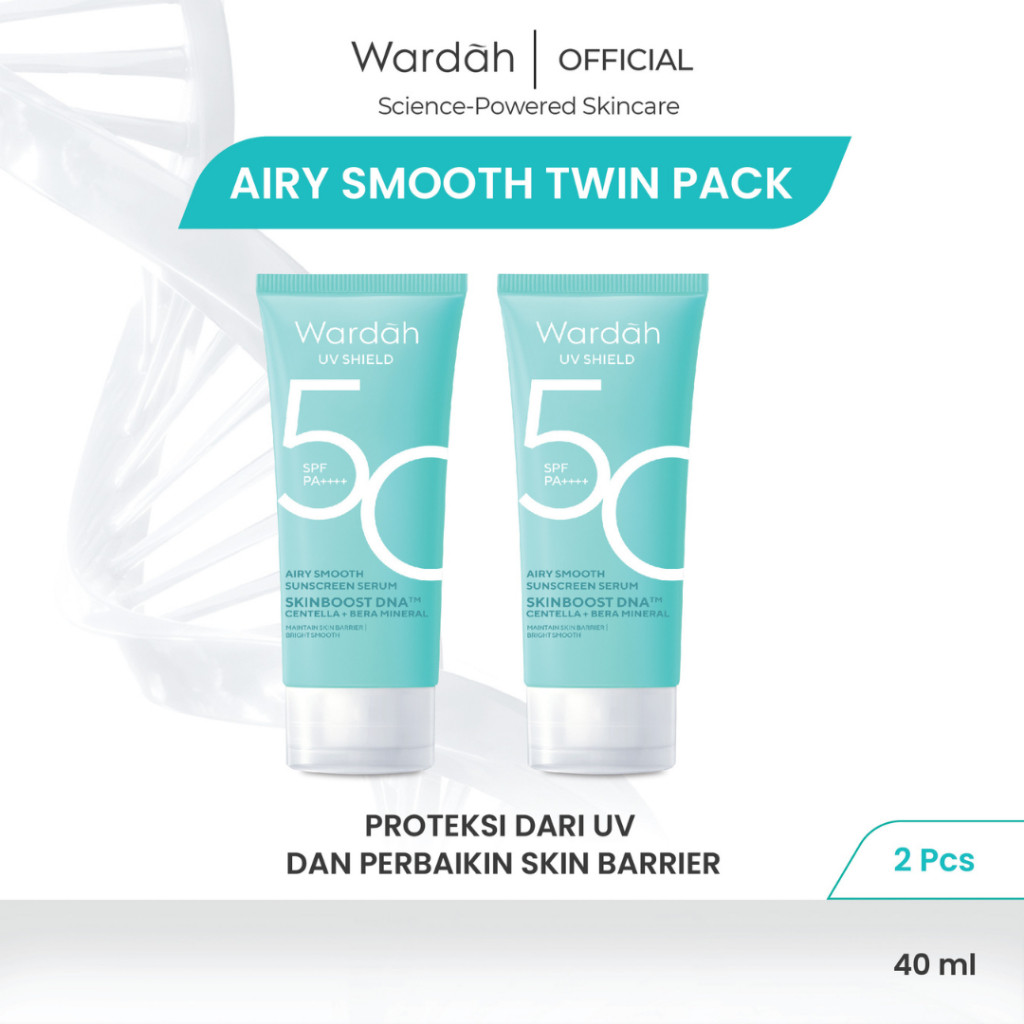 Wardah Twin Pack UV Shield Airy Smooth Sunscreen Serum SPF 50 40 ml