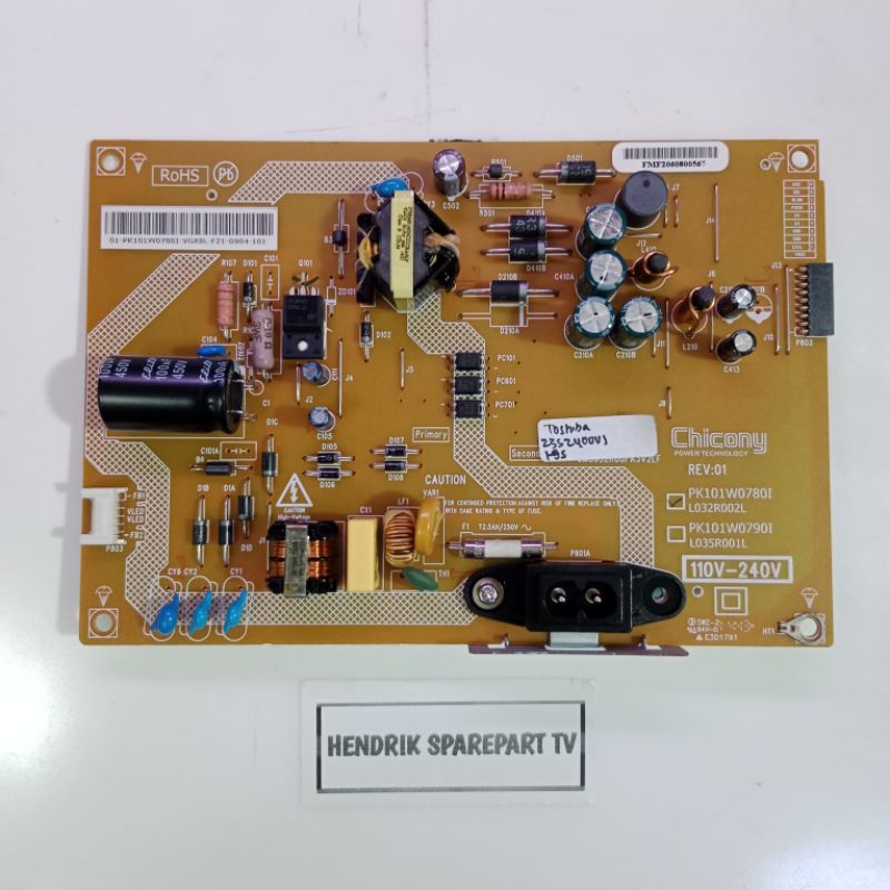 Jual MESIN TV - REGULATOR - PSU - POWER SUPPLY TV TOSHIBA 23S2400VJ ...