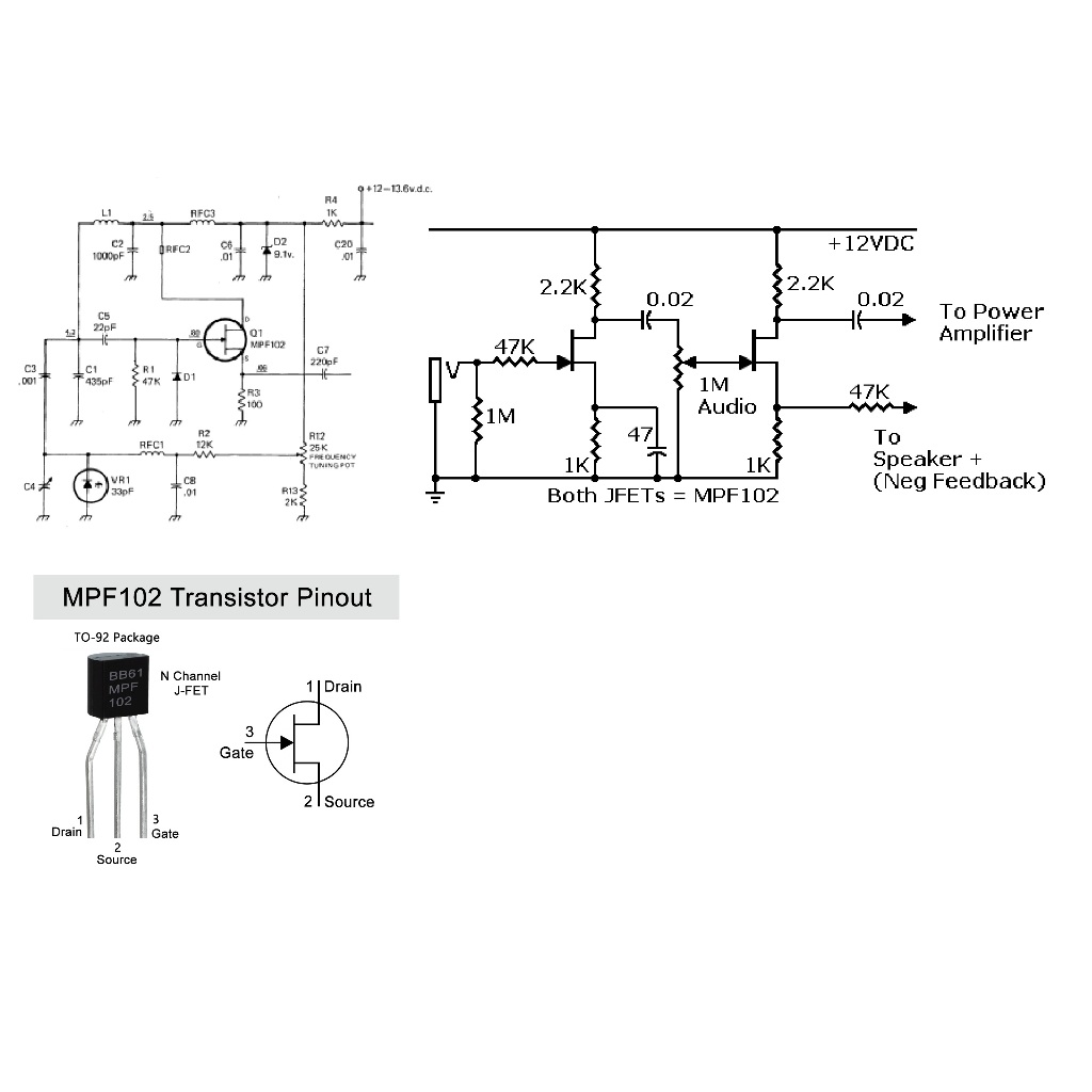 5PCS MPF102 TO-92 N-Channel MOSFET Field Effect Transistors - Unbranded Generic