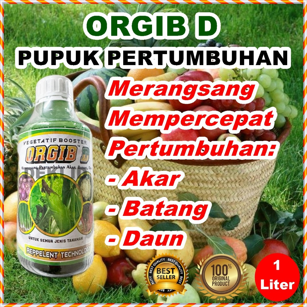 Orgib D Hijau 1 Liter Pupuk Masa Pertumbuhan NPK Cair Booster Daun Batang Akar Nutrisi Vegetatif Tanaman
