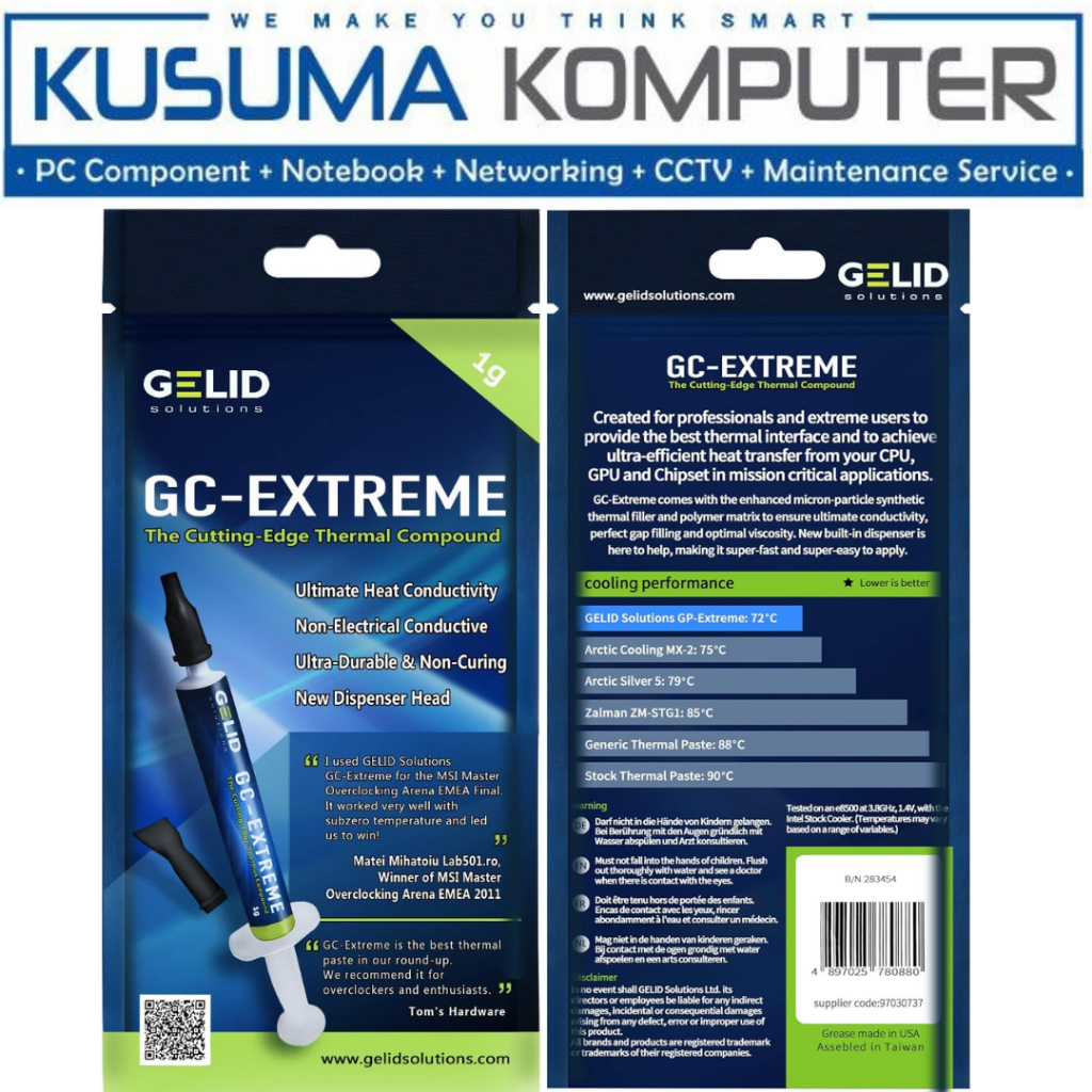 Jual Thermal Paste GELID Solutions GC-Extreme 1 Gram 1gr | Shopee Indonesia
