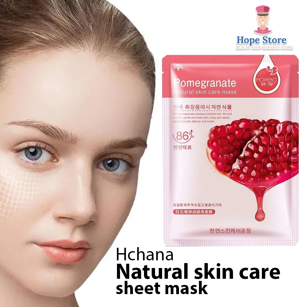 Hchana Sheet Mask Hydrating Essence Face Mask Brightening Natural Skin Care Pencerah Wajah | AutoStock