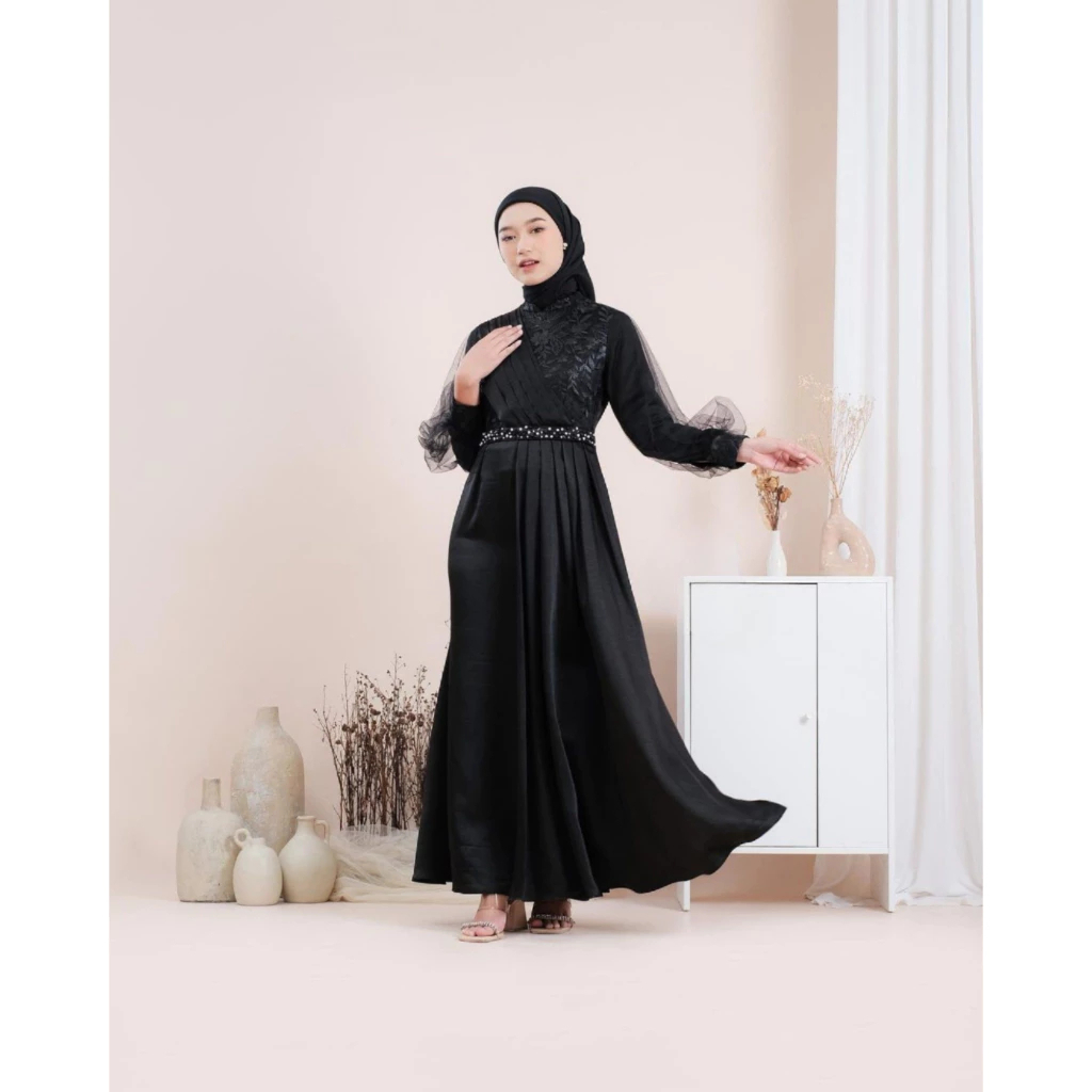 Jual [ Termurah ] Adeva Dress Brokat Kombinasi Fashion Muslim