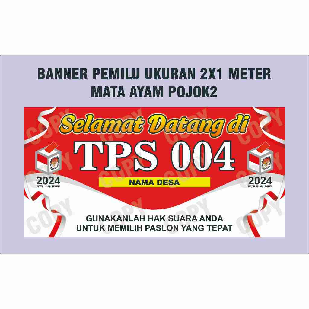 Jual BANNER TPS PEMILU 2024 UKURAN 2X1 METER | Shopee Indonesia