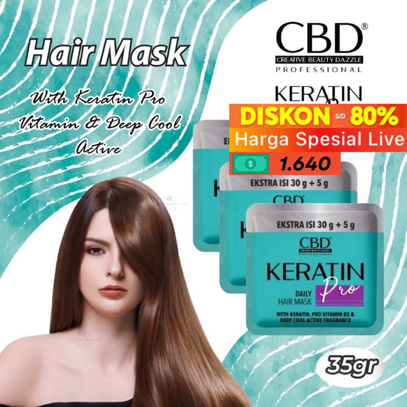 Jual Get 1 T Cbd Hair Mask Keratin Sachet 305gr Masker Rambut Cbd Shopee Indonesia 