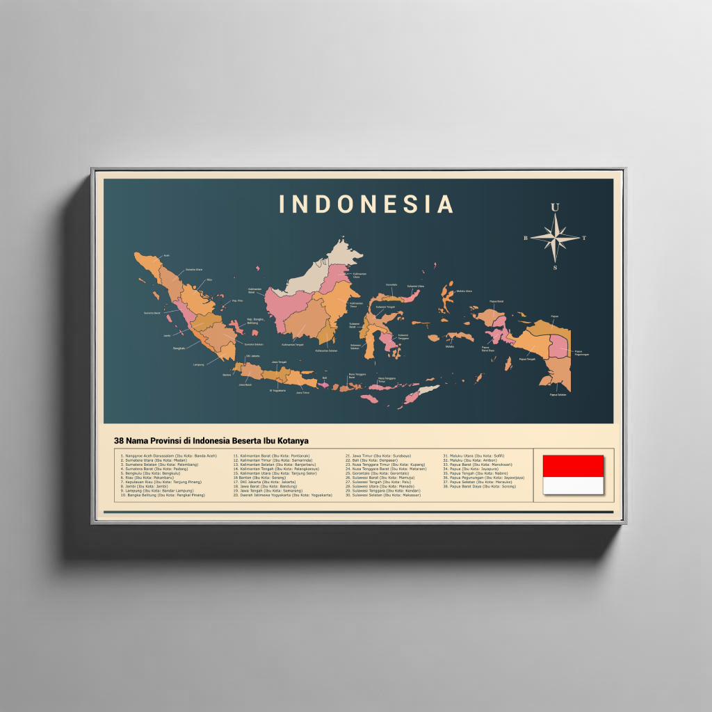 Jual Poster Peta Indonesia Estetik Terbaru 2024 (Ukuran A3+), Poster ...