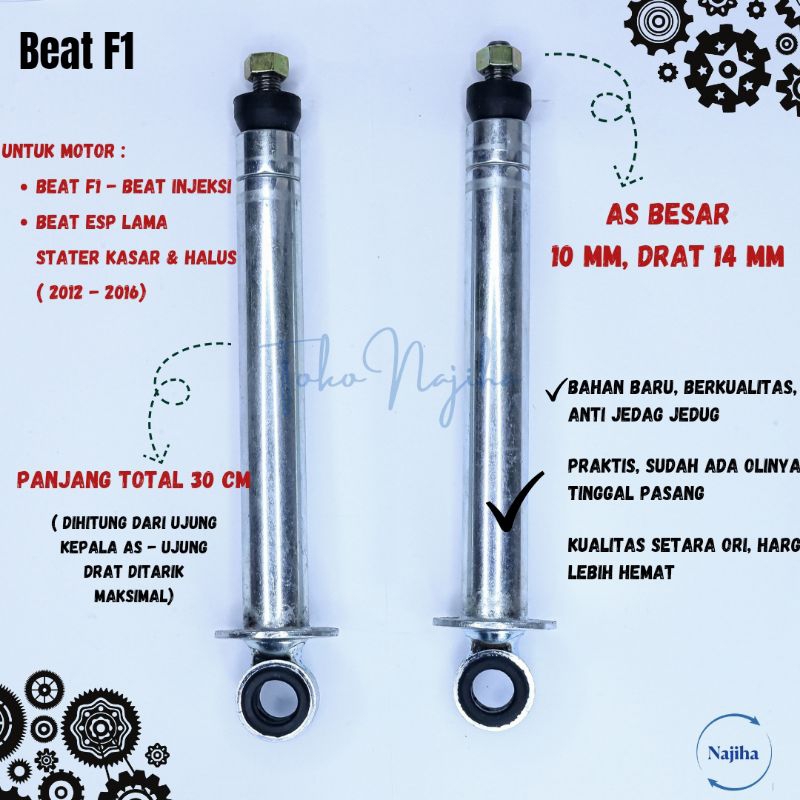 Jual STICK HYDROLIK ABSORBER HONDA BEAT F1 / AS SHOCKBREAKER BEAT F1 ...