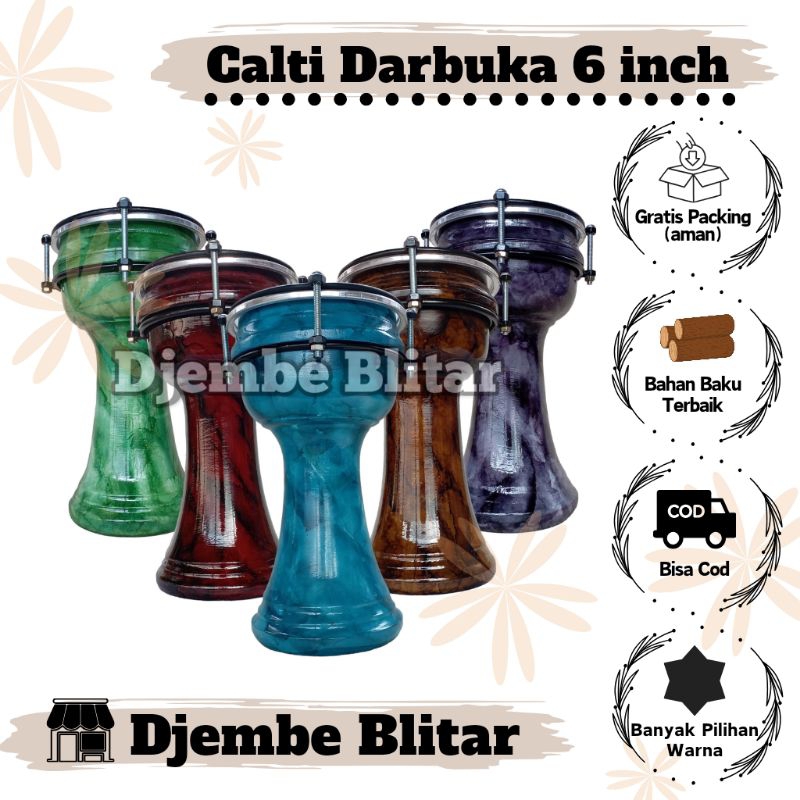 Jual Calti Darbuka Termurah 6 inch Dumbuk Mika Kendang Anak Mainan Anak