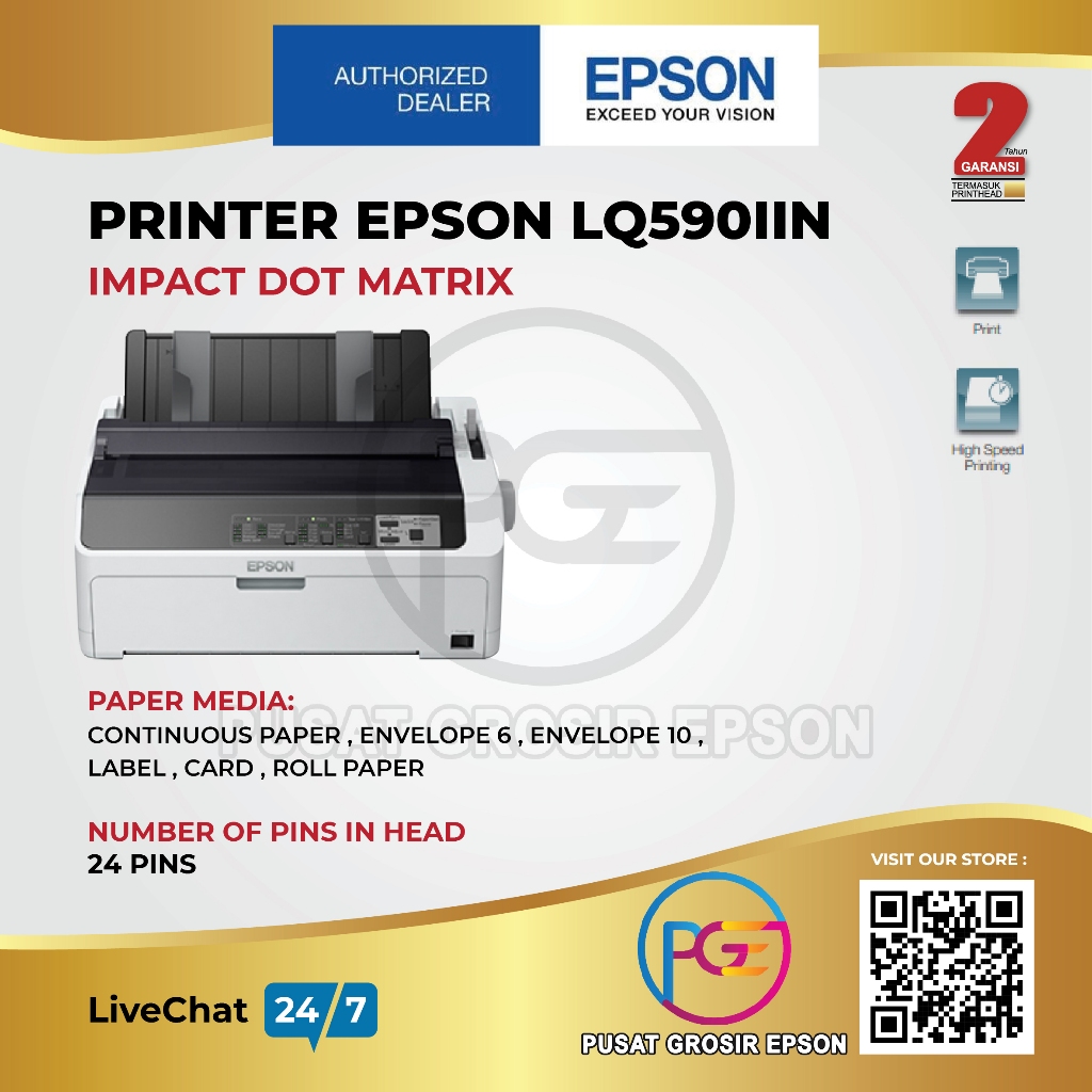 Jual Printer EPSON LQ-590 IIN LQ590IIN LQ-590IIN Dot Matrix | Shopee ...