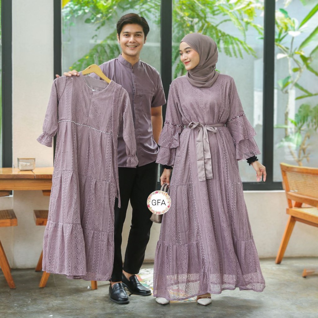Jual Baju couple keluarga pasangan untuk kondangan lebaran 2024 batik 