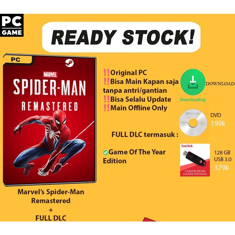 Jual Marvels Spider-Man Remastered / Spiderman PC Original | Shopee ...