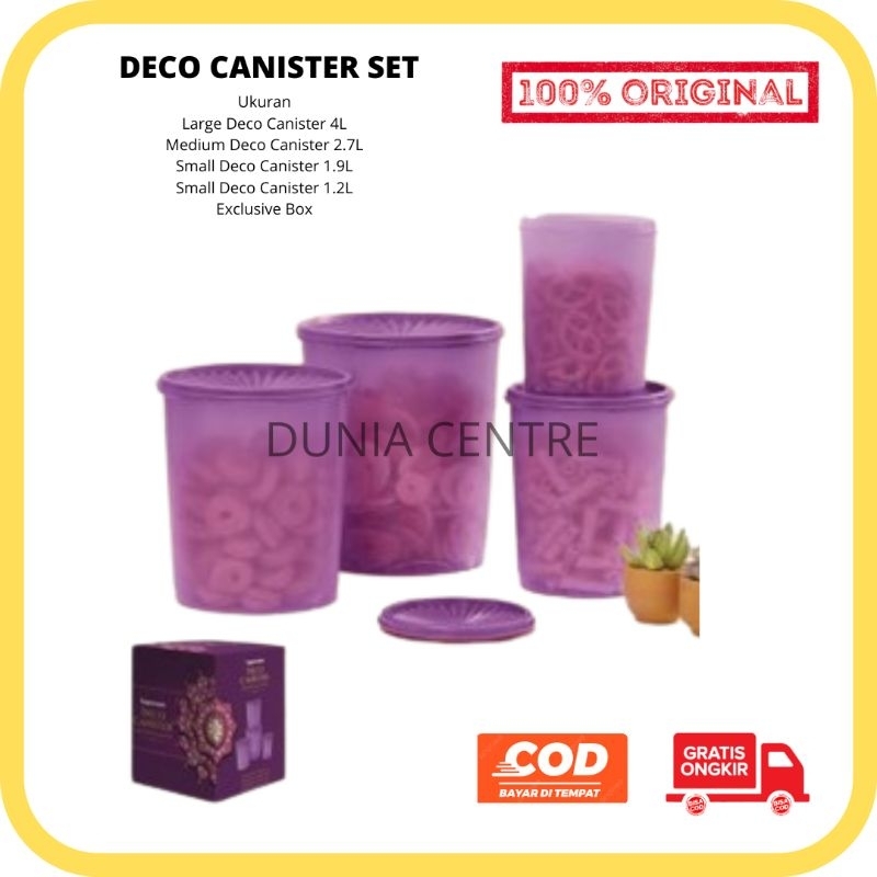 Jual PROMO TUPPERWARE TOPLES DECO CANISTER SET ORIGINAL Shopee Indonesia