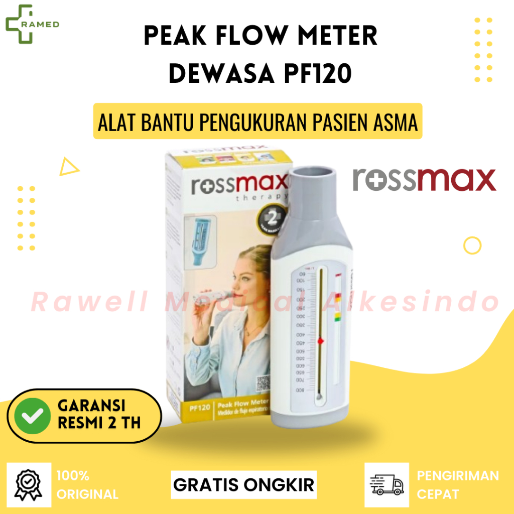 Jual Rossmax Peak Flow Meter Dewasa PF120 / Alat Cek Tes Asma ...