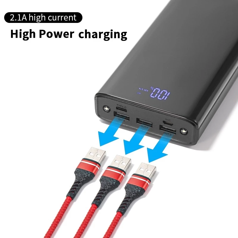 GROTIC Powerbank 24000 mAh 6 Output 2 Input 5V 2.1A With Power Display LED Light GY60