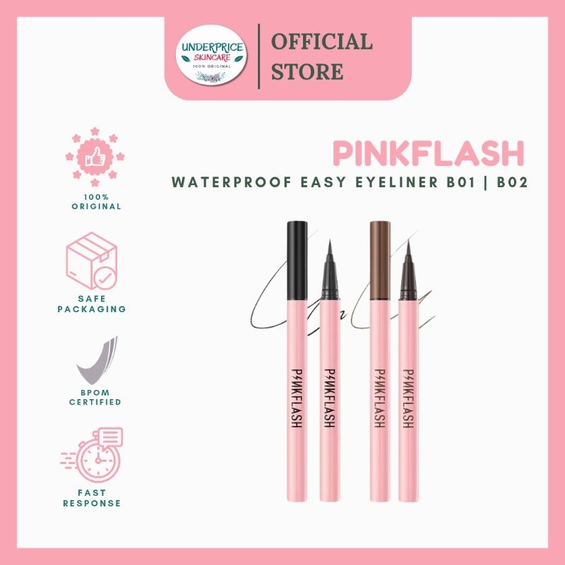 Jual Pinkflash Ohmyline Liquid Waterproof Easy Eyeliner B01 B02 Shopee Indonesia 
