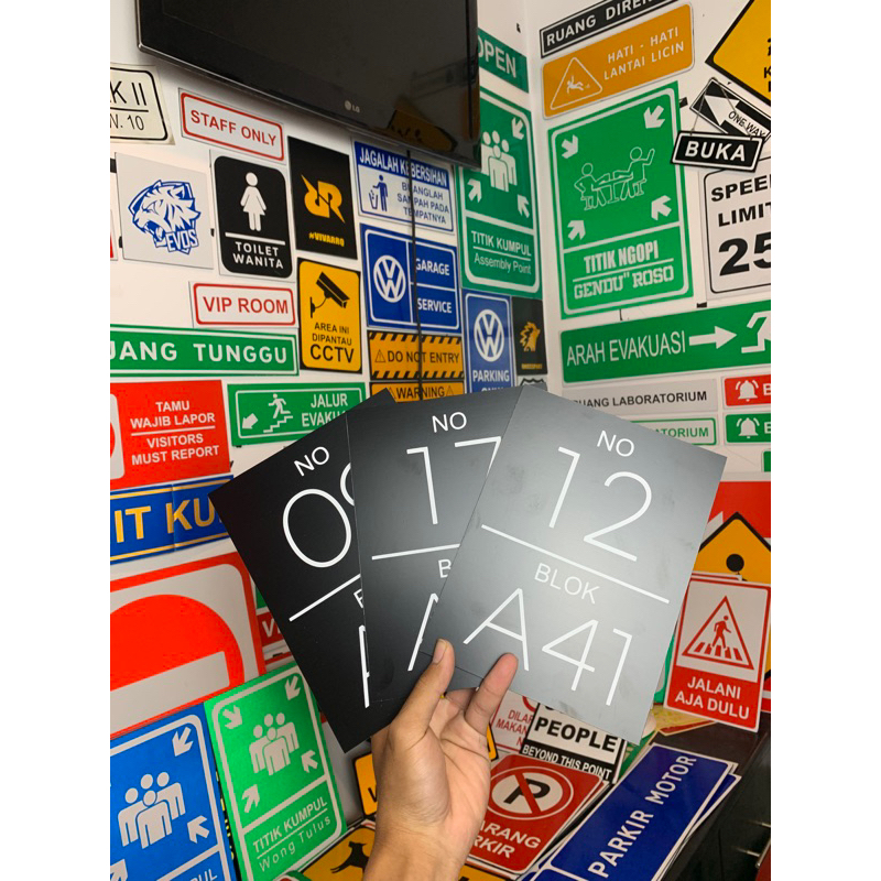 Jual SIGN NOMOR RUMAH AESTHETIC FONT TIPIS 15 x 20 cm | Shopee Indonesia
