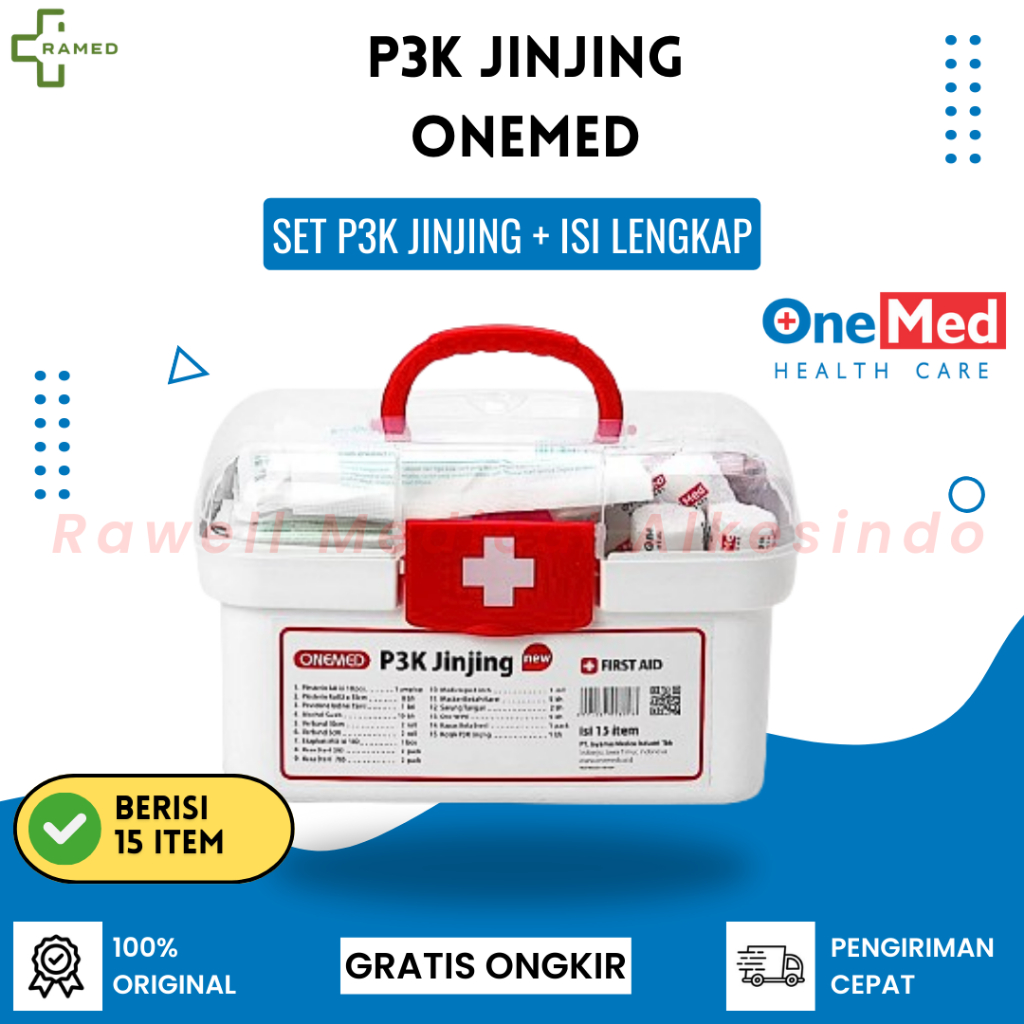 Jual Kotak P3k Onemed Jinjing Isi First Aid Kit Kotak P3k Lengkap Shopee Indonesia 