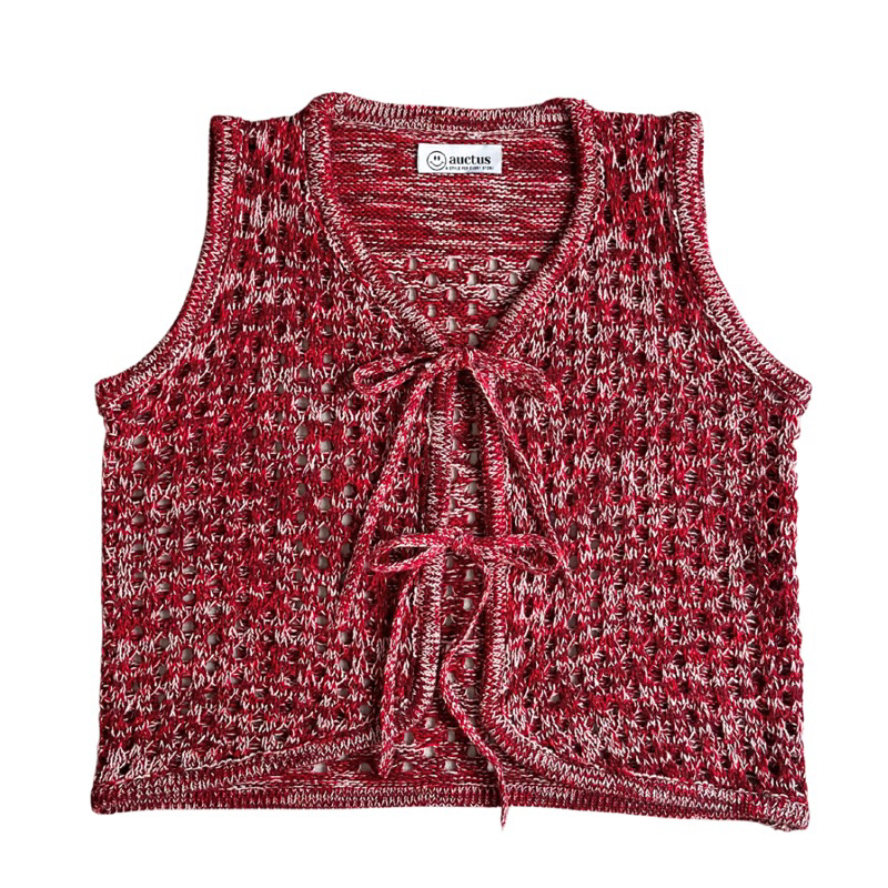 Jual AUCTUS - Poppy Bow Knit Vest | Shopee Indonesia