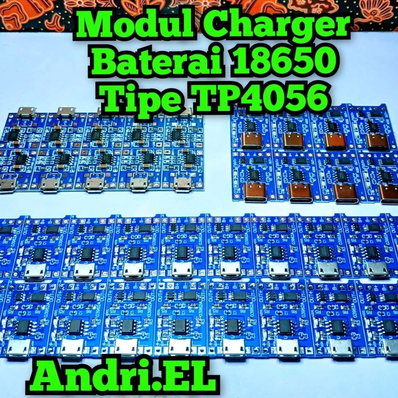 Jual modul charger TP 4056 protect tipe C dan micro USB PCB HW tebal