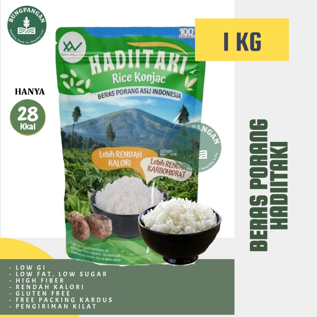 Jual Hadiitaki Beras Porang 1 Kg Shirataki Konjac Rice Diet Rendah Kalori Shopee Indonesia 8151