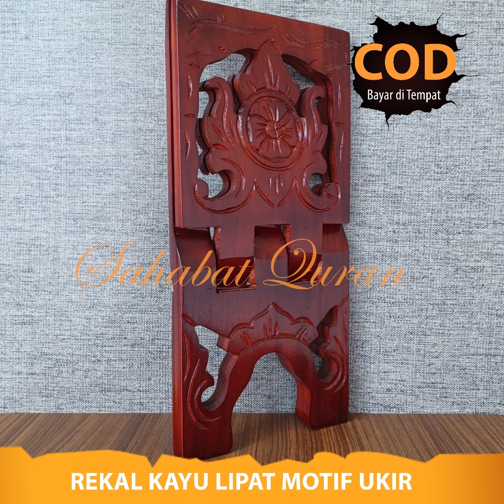 Jual Rekal Kayu Lipat Alas Baca Kitab Suci Al Quran Motif Ukir Ukuran ...