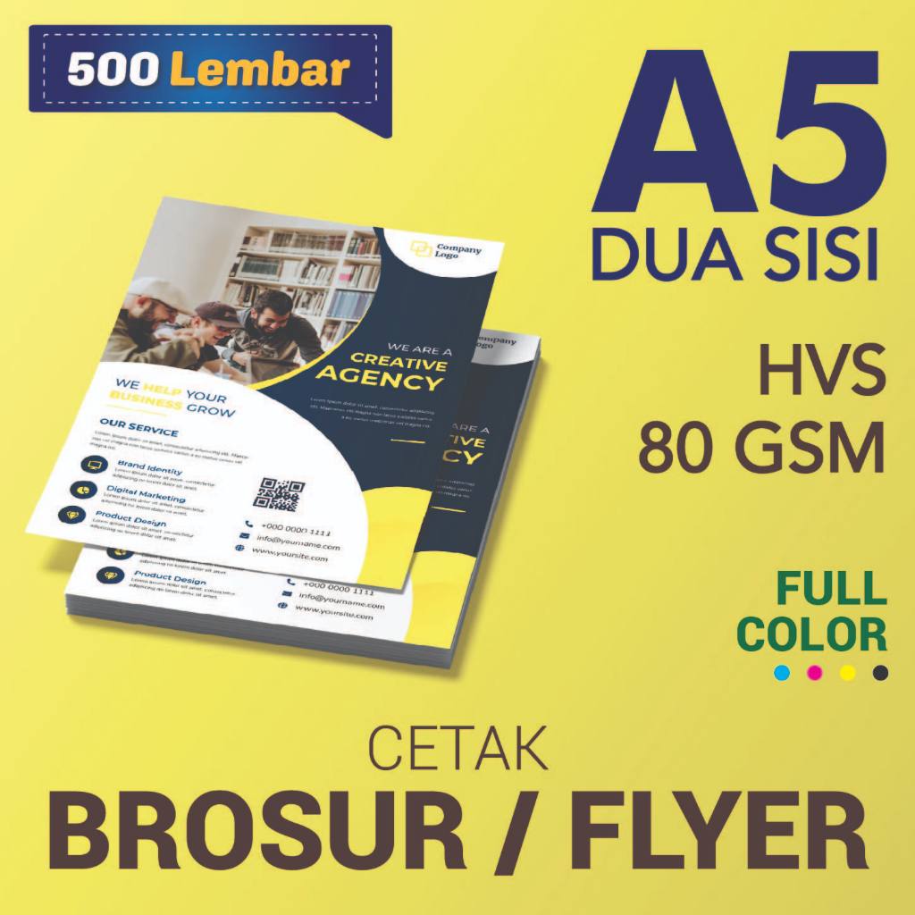 Jual CETAK BROSUR / FLYER A5 dua sisi Hvs 80 gsm | Shopee Indonesia