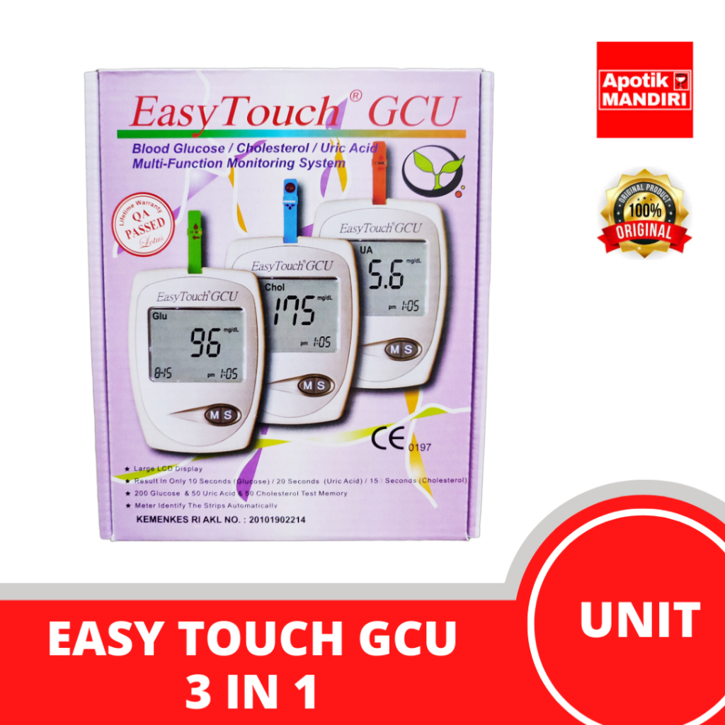 Jual EASY TOUCH METER GCU 3 IN 1 SET + TEST STRIP (GLUCOSE, CHOLESTEROL ...