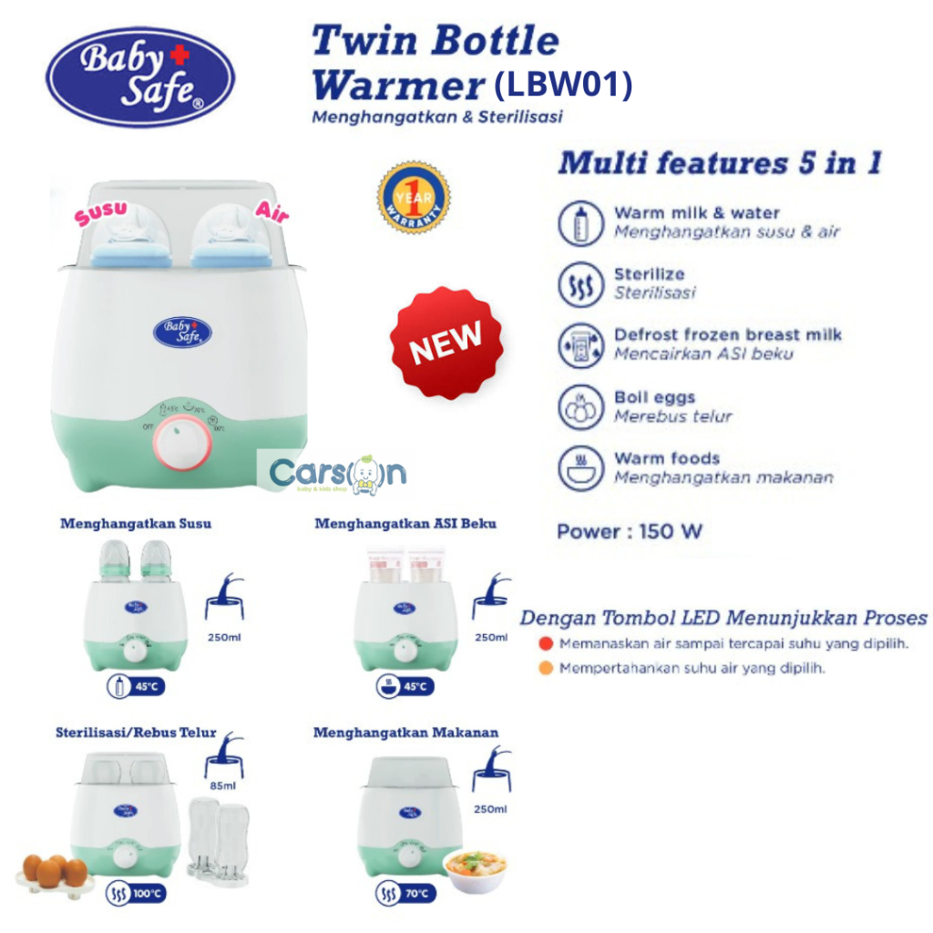 Jual Baby Safe Twin Milk Warmer Babysafe Warmer Pemanas Asi