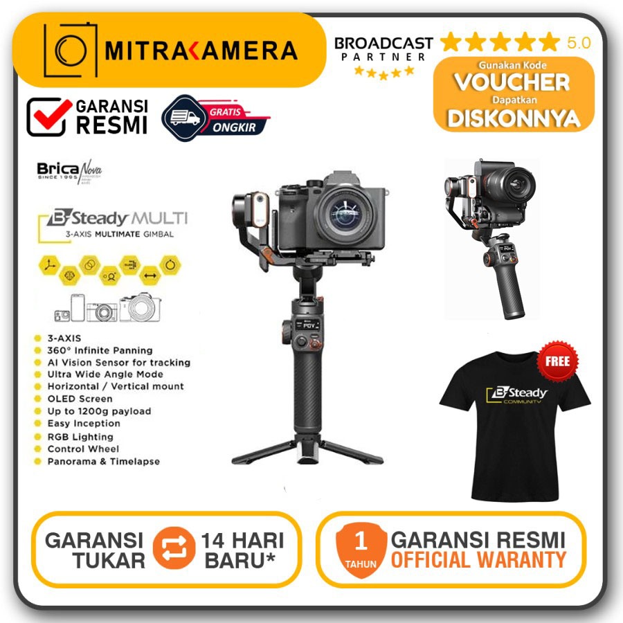 Jual Brica B-Steady Multimate - 3 Axis Mirrorless & Compact Camera ...