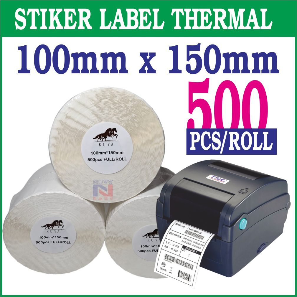 Jual STIKER THERMAL / STIKER LABEL BARCODE / RESI 100X150MM ISI 500 ...
