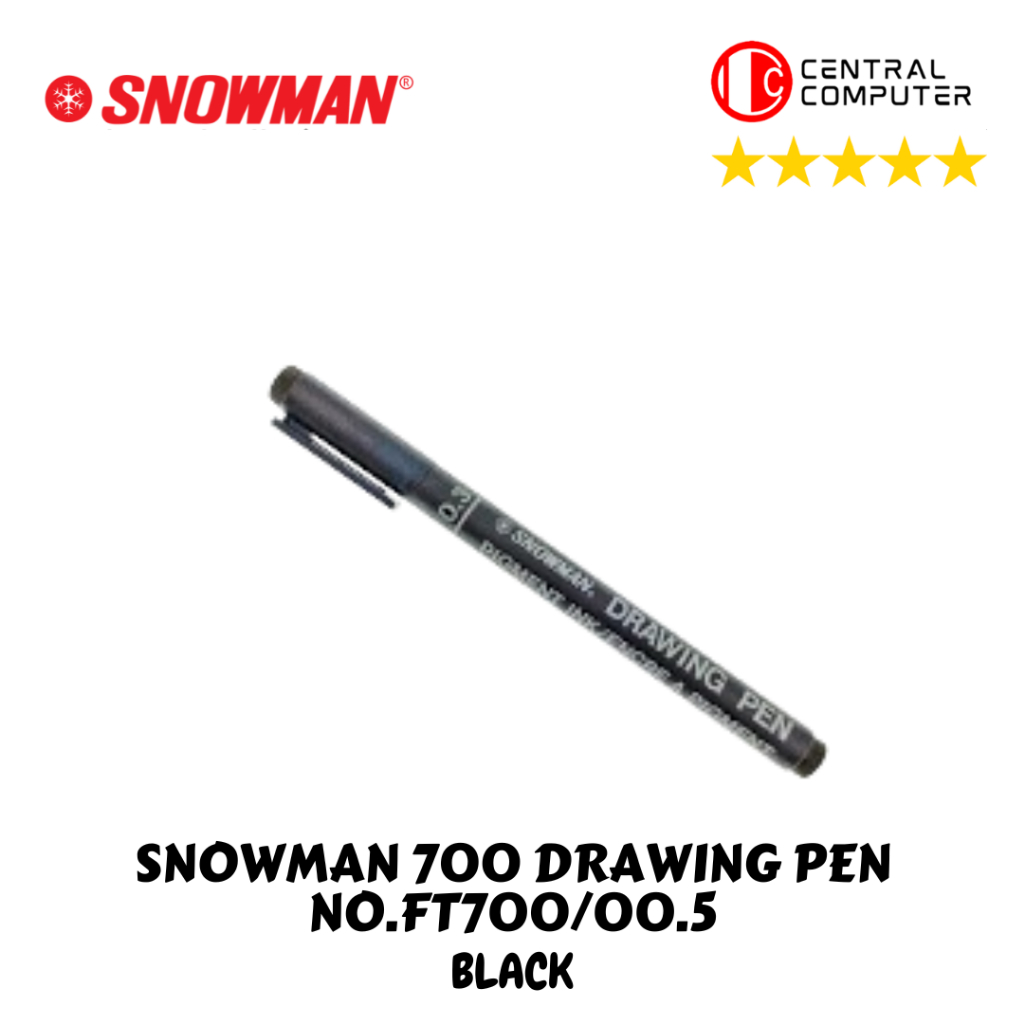 Jual DRAWING PEN SNOWMAN 0.5 NO.FT 700 ( HITAM ) | Shopee Indonesia