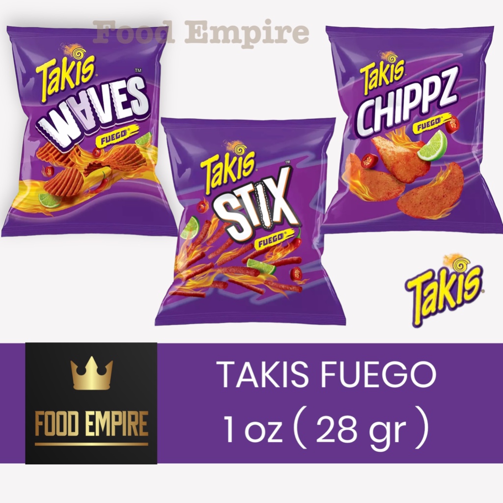 Jual TAKIS Fuego 1 oz | Chippz - Waves - Stix | Hot Chili Pepper & Lime ...