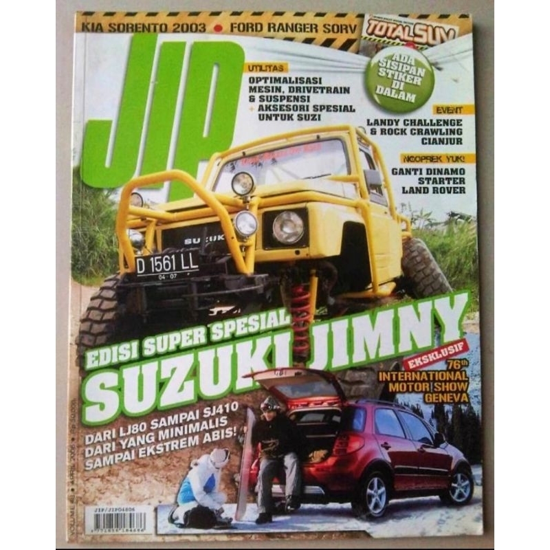 Jual Majalah JIP April 2006 : Edisi Super Spesial Suzuki Jimny + bonus