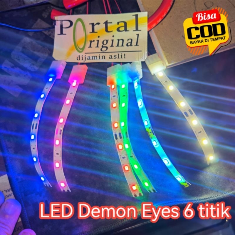Jual Lampu LED Demon Eyes Devil 6 titik semua motor dan mobil 12V ...