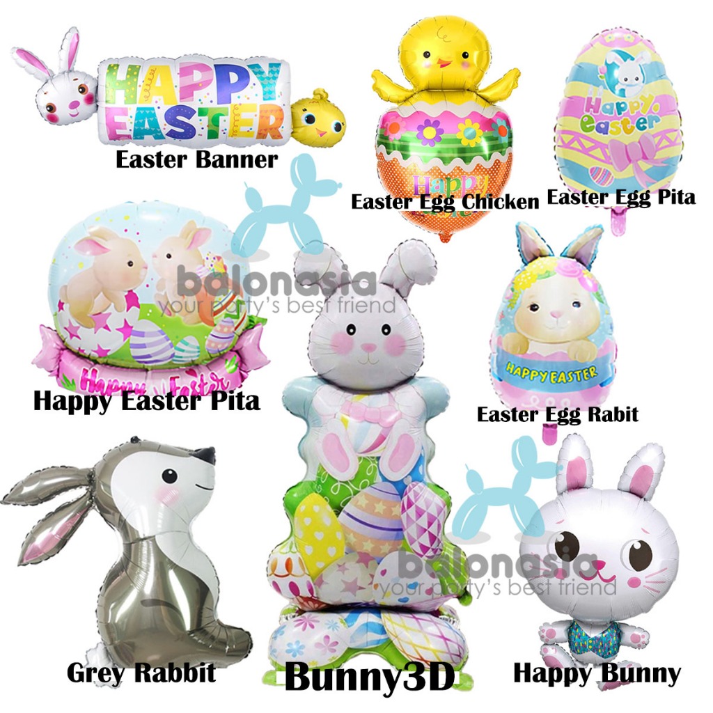 Jual Balon foil paskah / easter bunny egg rabbit kelinci | Shopee Indonesia