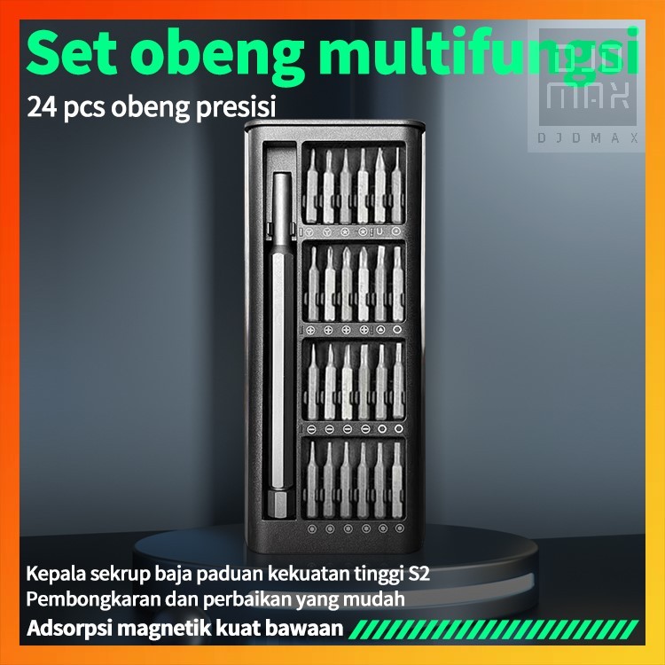 Jual DJDMax Set Obeng Multifungsi 24-In-1, Kepala Magnetik, Obeng Multi ...