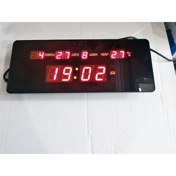 Jual Jam Digital 2510 led merah bisa di meja dan dinding lengkap dengan ...
