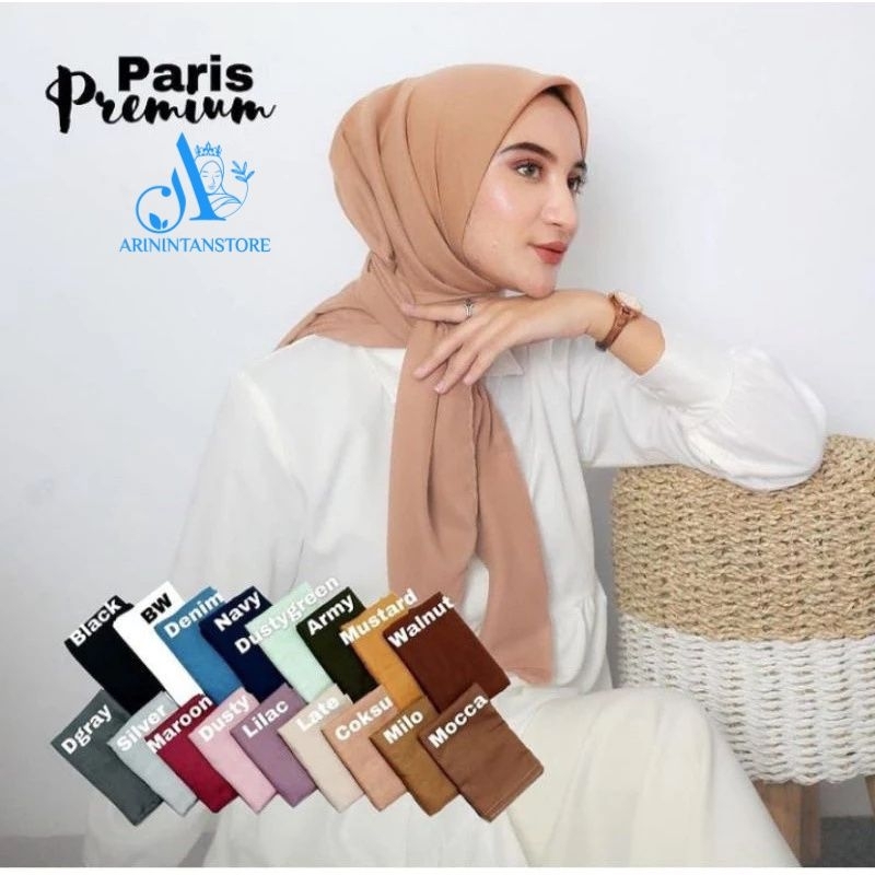 Jual PARIS PREMIUM JILBAB SEGI EMPAT BASIC JAHIT TEPI / KERUDUNG ANAK ...