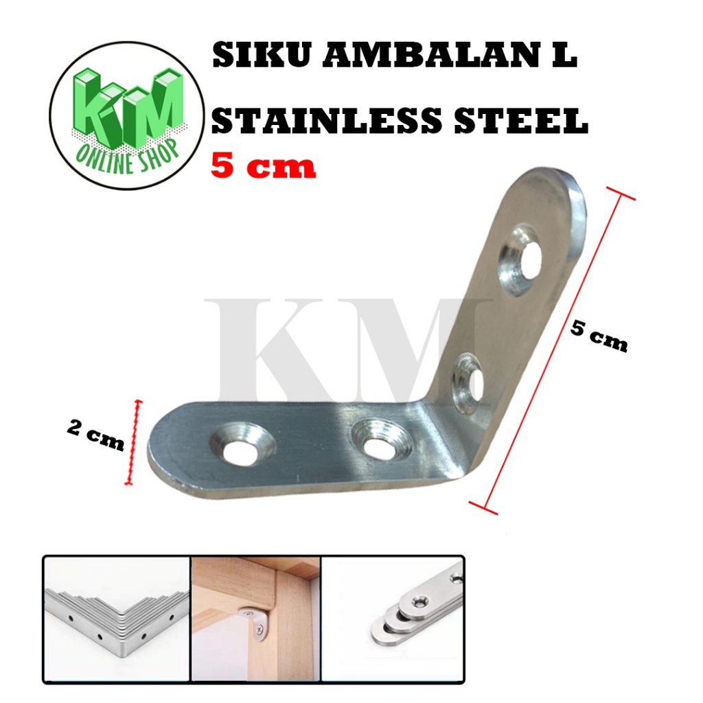 Jual Braket Siku Ambalan L Stainless 201 5 cm x 5 cm | Shopee Indonesia