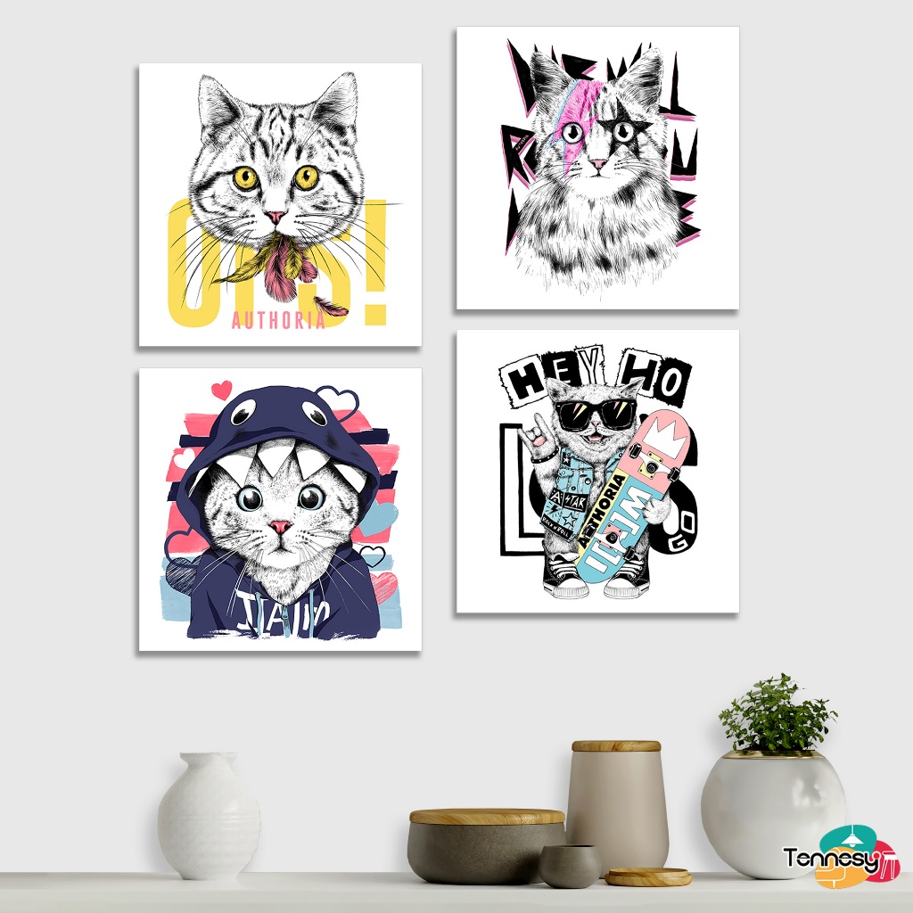 Jual HIASAN DINDING KUCING WALL DECOR PAJANGAN POSTER KUCING DEKORASI ...