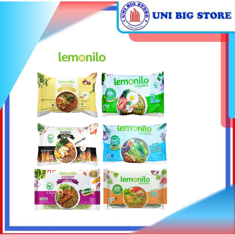Jual LEMONILO Mie Sehat Goreng - Mi Kuah Kari Ayam - Ayam Bawang ...