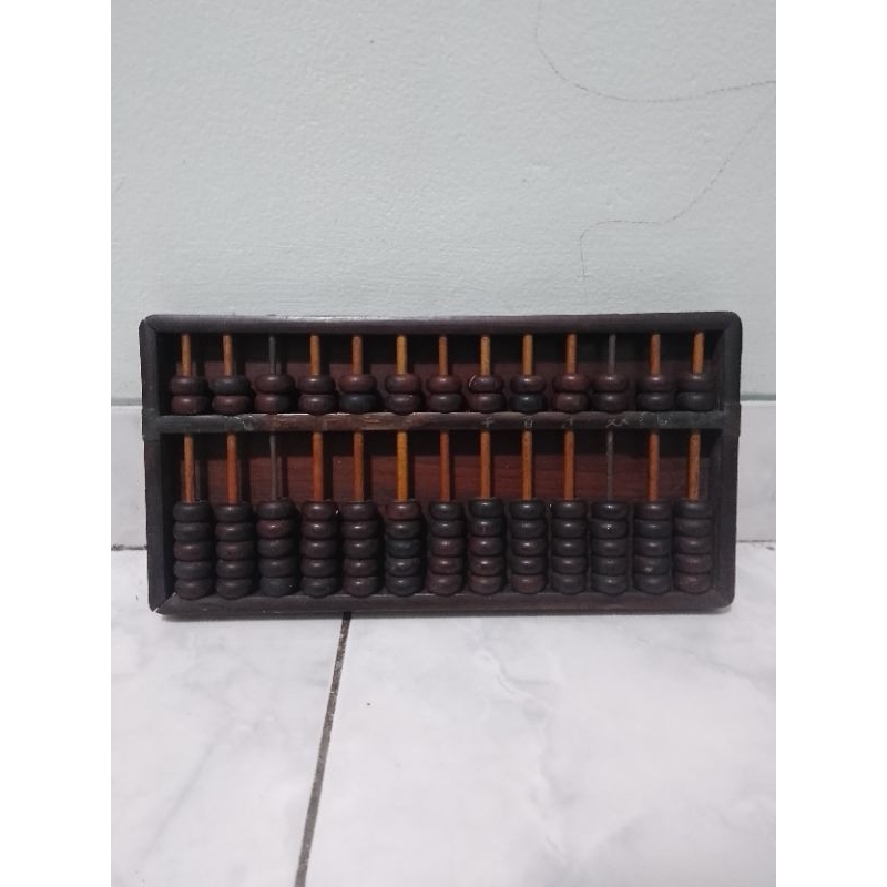 Jual Sempoa kayu antik besar 40cm panjang aritmatika pajangan vintage ...