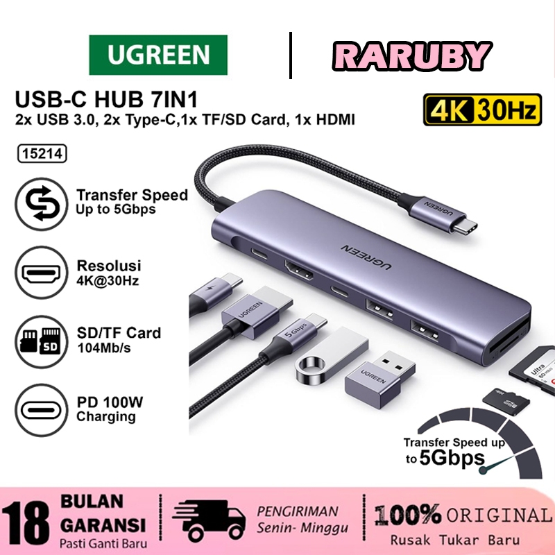 HUB, 8-in-1 adapter met 4K-HDMI, type C 100W PD, USB C-poort, USB 3.0, RJ45 Ethernet, SD/TF-kaarten, docking station compatibel met MacBook Pro/Air laptop en andere apparaten