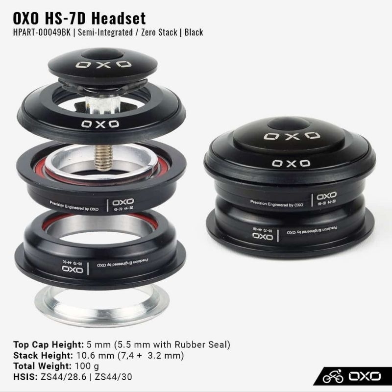 Jual headset OXO HS7D HS 7D bearing fork 28.6 30-44mm Headtube 40mm ...