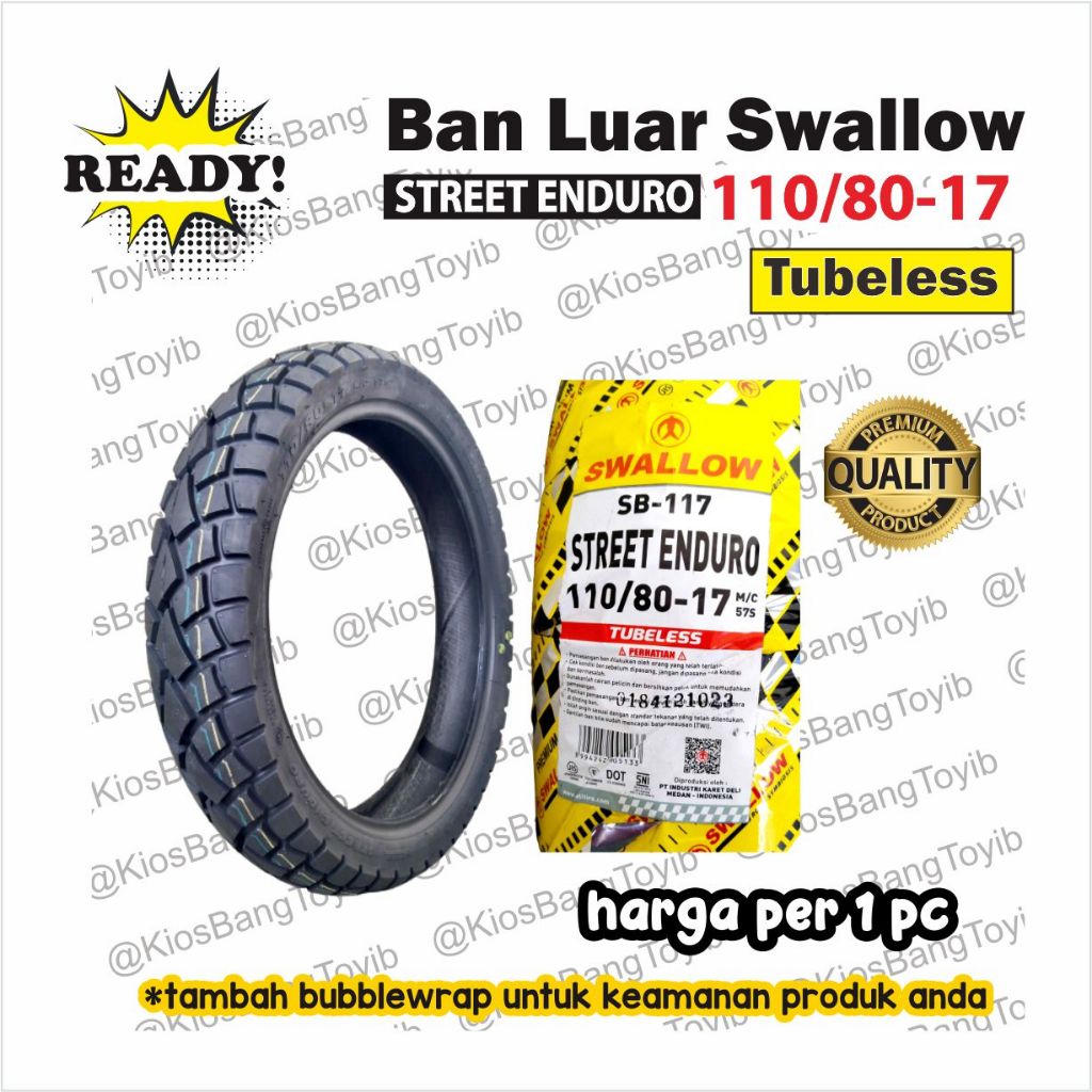 Jual Ban Depan Motor CBR KLX R25 110/80-17 Tubeless SWALLOW Street ...