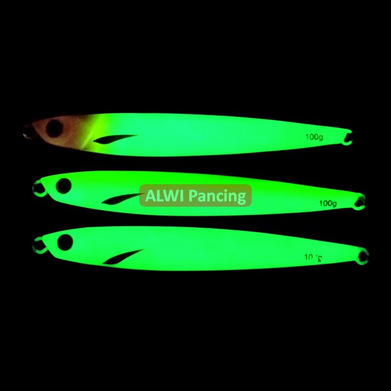 Jual ALWIX Jigpara Long Full GID Metal Jig 100 gram & 80 gram Menyala ...