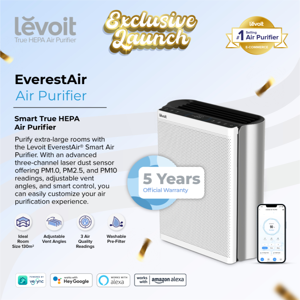 Jual Levoit EverestAir Smart Air Purifier Smart Wifi True HEPA 13 ...