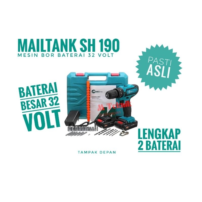 Jual Mesin Bor Tembok Baterai Volt Mailtank Sh Cordless Drill Mm Shopee Indonesia