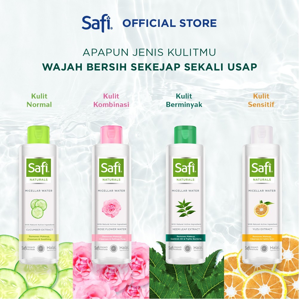 Jual SAFI Micellar Water (Neem Leaf / Rose / Yuzu / Cucumber) - 100ml ...