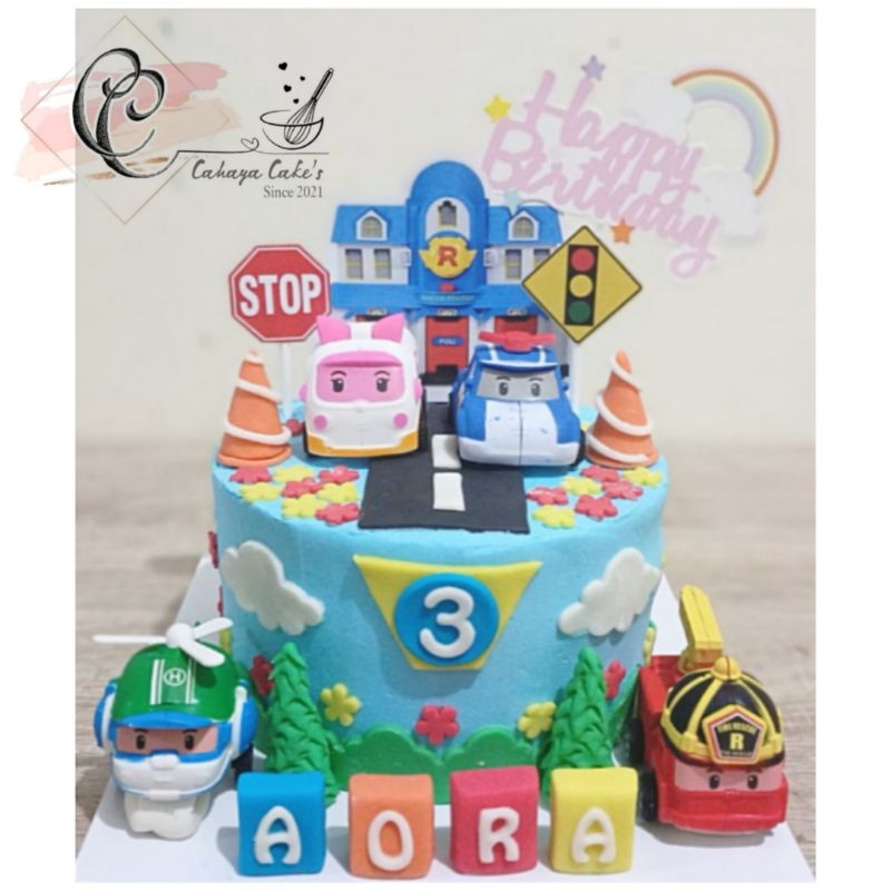 Jual Kue Ulang Tahun Robocar / Robocar Cake / Kue Ultah Anak Laki Laki